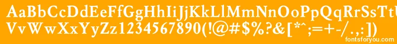 フォントMyslBol – オレンジの背景に白い文字