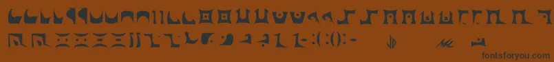 フォントDrazi – 黒い文字が茶色の背景にあります