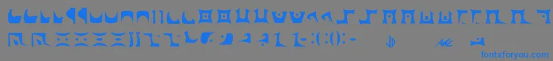 Drazi-Schriftart – Blaue Schriften auf grauem Hintergrund