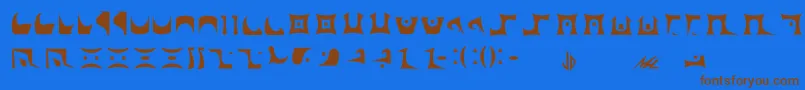 Drazi Font – Brown Fonts on Blue Background