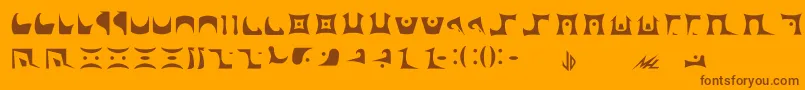 Drazi-Schriftart – Braune Schriften auf orangefarbenem Hintergrund