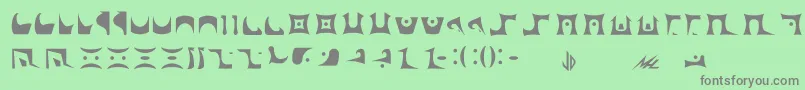 フォントDrazi – 緑の背景に灰色の文字