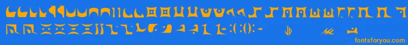 Drazi Font – Orange Fonts on Blue Background