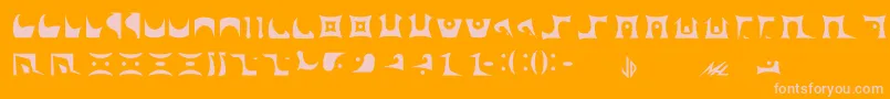 Drazi-Schriftart – Rosa Schriften auf orangefarbenem Hintergrund