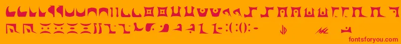 フォントDrazi – オレンジの背景に赤い文字
