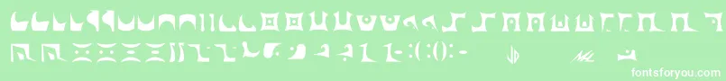 フォントDrazi – 緑の背景に白い文字