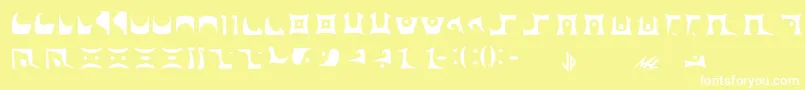 Drazi-Schriftart – Weiße Schriften auf gelbem Hintergrund