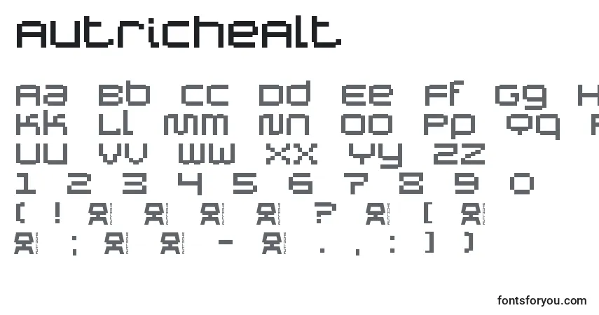 Шрифт AutricheAlt – алфавит, цифры, специальные символы