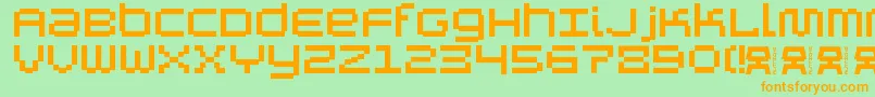 Police AutricheAlt – polices orange sur fond vert