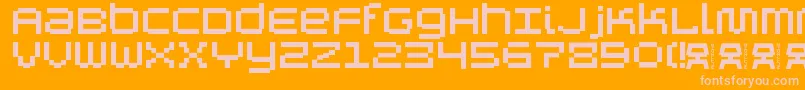 AutricheAlt-fontti – vaaleanpunaiset fontit oranssilla taustalla