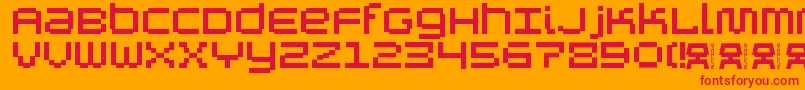 フォントAutricheAlt – オレンジの背景に赤い文字
