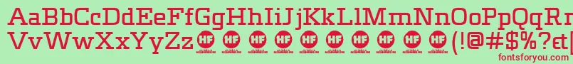 MeteoraDemo Font – Red Fonts on Green Background