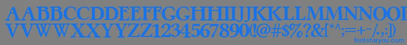 PretzelRegular Font – Blue Fonts on Gray Background