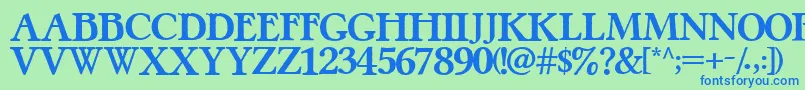 PretzelRegular Font – Blue Fonts on Green Background