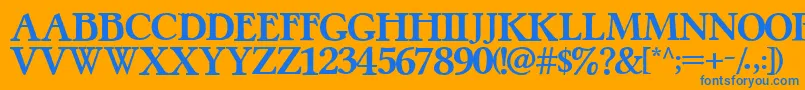 PretzelRegular Font – Blue Fonts on Orange Background