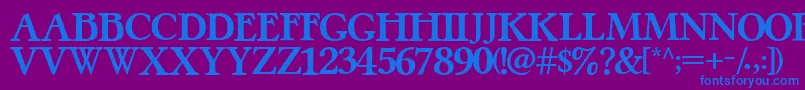 PretzelRegular Font – Blue Fonts on Purple Background