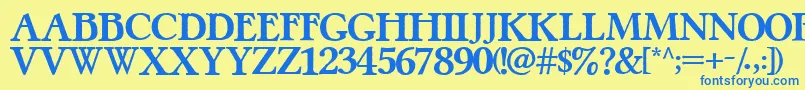 Шрифт PretzelRegular – синие шрифты на жёлтом фоне