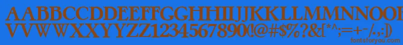Шрифт PretzelRegular – коричневые шрифты на синем фоне