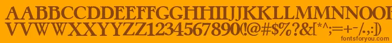 PretzelRegular Font – Brown Fonts on Orange Background