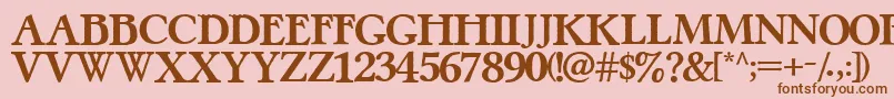 Шрифт PretzelRegular – коричневые шрифты на розовом фоне