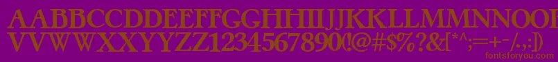 Шрифт PretzelRegular – коричневые шрифты на фиолетовом фоне