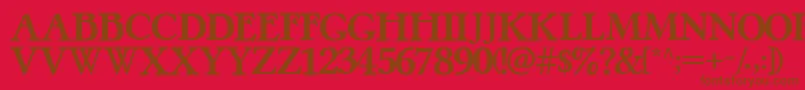 フォントPretzelRegular – 赤い背景に茶色の文字