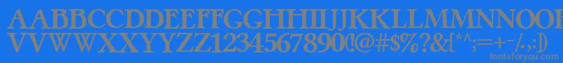 PretzelRegular-Schriftart – Graue Schriften auf blauem Hintergrund