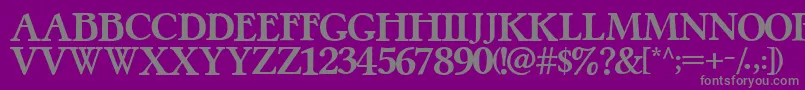フォントPretzelRegular – 紫の背景に灰色の文字