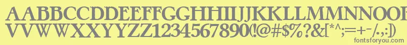 PretzelRegular Font – Gray Fonts on Yellow Background