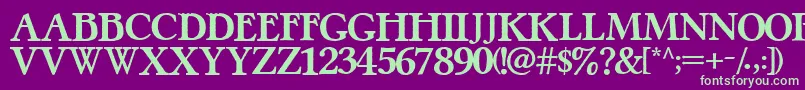 PretzelRegular Font – Green Fonts on Purple Background