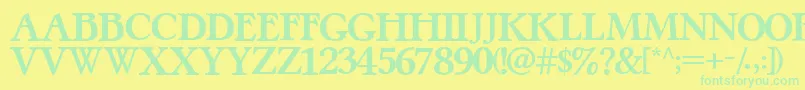 PretzelRegular Font – Green Fonts on Yellow Background