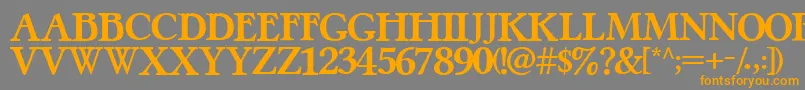 フォントPretzelRegular – オレンジの文字は灰色の背景にあります。