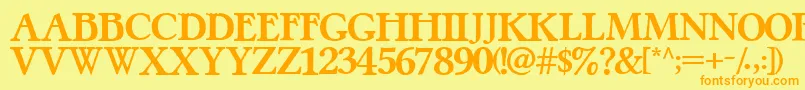 PretzelRegular Font – Orange Fonts on Yellow Background