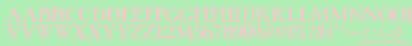 PretzelRegular Font – Pink Fonts on Green Background
