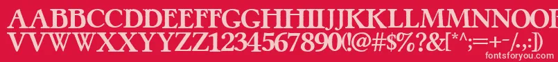 フォントPretzelRegular – 赤い背景にピンクのフォント