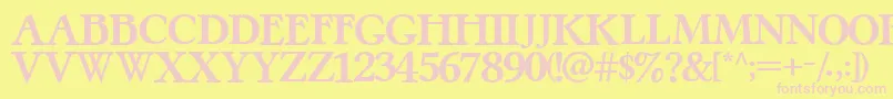 PretzelRegular Font – Pink Fonts on Yellow Background