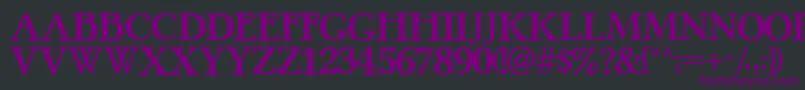 PretzelRegular-fontti – violetit fontit mustalla taustalla