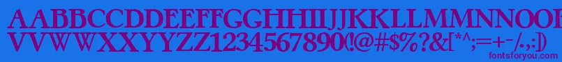 PretzelRegular Font – Purple Fonts on Blue Background