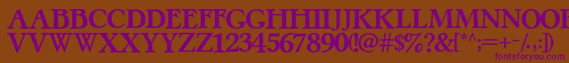 PretzelRegular Font – Purple Fonts on Brown Background