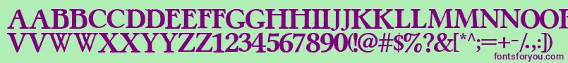 Шрифт PretzelRegular – фиолетовые шрифты на зелёном фоне