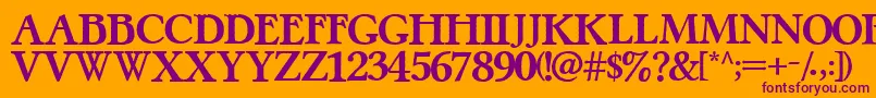 Шрифт PretzelRegular – фиолетовые шрифты на оранжевом фоне