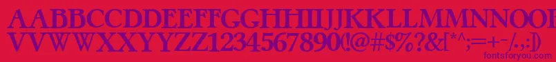 PretzelRegular-Schriftart – Violette Schriften auf rotem Hintergrund