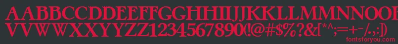 PretzelRegular Font – Red Fonts on Black Background