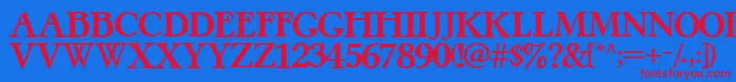 フォントPretzelRegular – 赤い文字の青い背景
