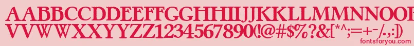 PretzelRegular-Schriftart – Rote Schriften auf rosa Hintergrund