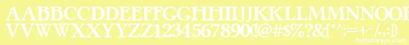 フォントPretzelRegular – 黄色い背景に白い文字