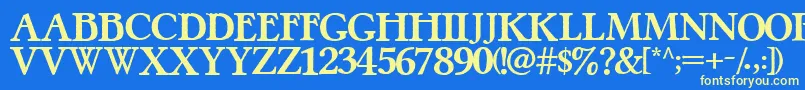 PretzelRegular Font – Yellow Fonts on Blue Background