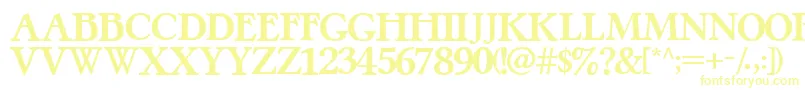 Шрифт PretzelRegular – жёлтые шрифты на белом фоне