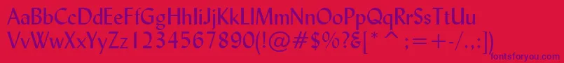 LydianBt Font – Purple Fonts on Red Background