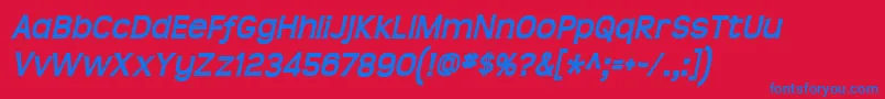 Teenbdit Font – Blue Fonts on Red Background